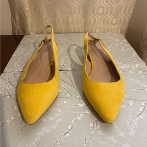Alfani Bright Yellow Suede Slingback Flats (10M)